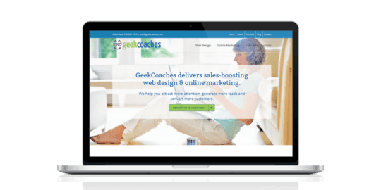 GeekCoaches Website on Laptop
