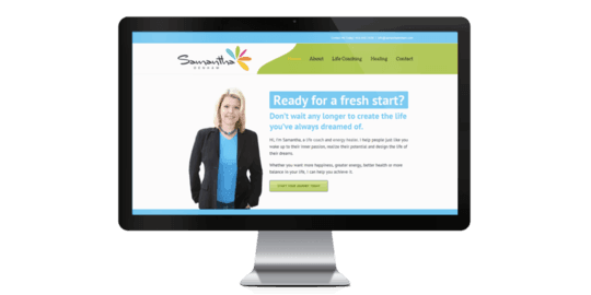 Samantha Denham Website on Desktop