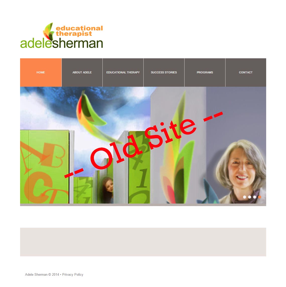 Adele Sherman - Old Website Homepage