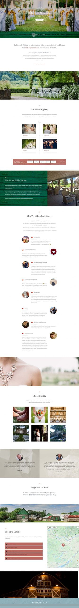 Catherine and William Wedding Website Screenshot