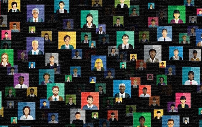 Video Wall of People at Virtual Event